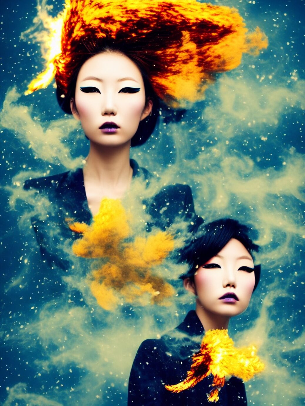 Portrait Of Japanese Model With Wild Hair In The Sky 2 VIARAMI