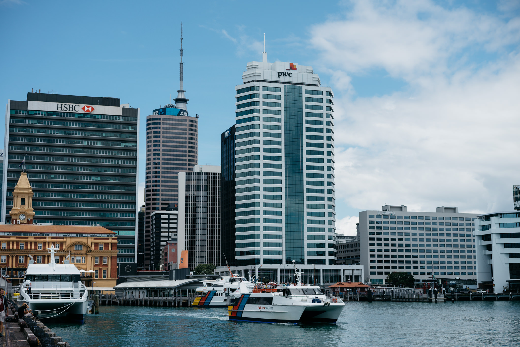 Auckland City Harbor Port Skyline