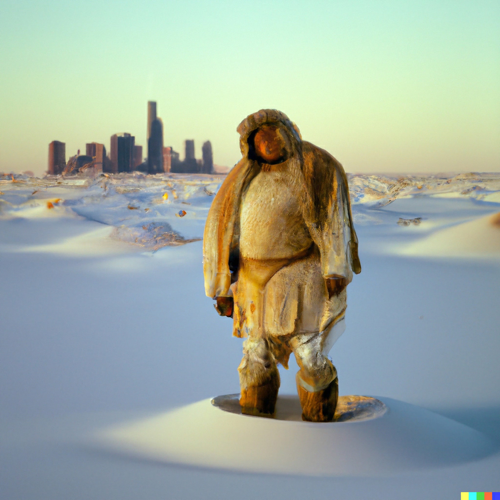 inuit-with-snow-clothes-in-front-of-the-skyline-of-new-york-1