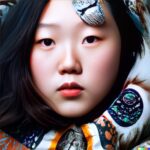 mongolian-girl-with-a-coat-made-of-the-colorful-feathers-4