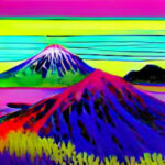 mount-fuji-multiple-times-in-pop-arts-neon-color
