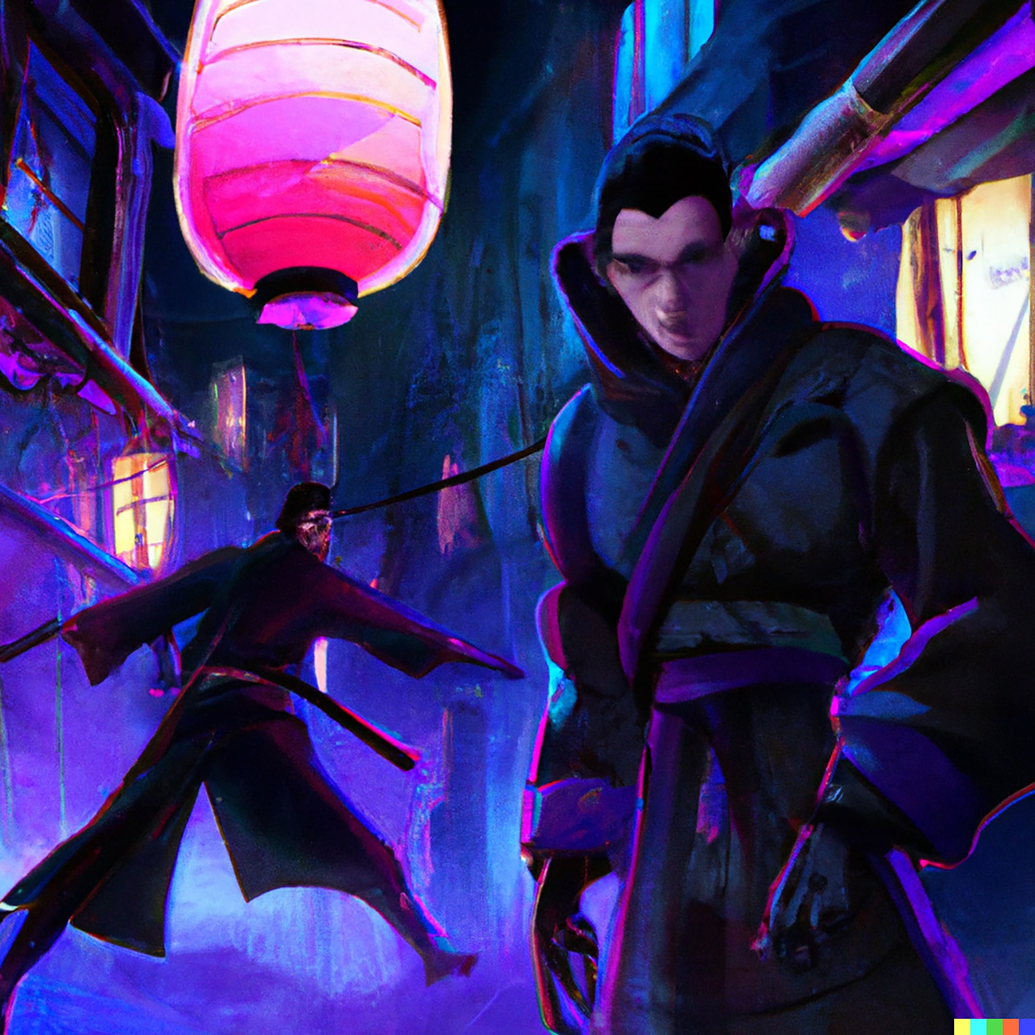ninja-warrior-with-a-samurai-with-wild-clothes-in-a-alley-in-neo-tokyo-at-night-2