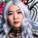 portrait-asian-woman-gray-hair-colored-lines-4
