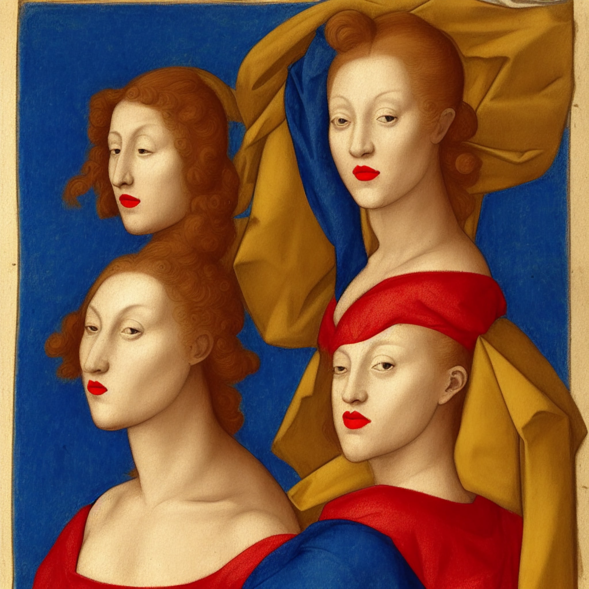 Renaissance-drawing-model-red-lips