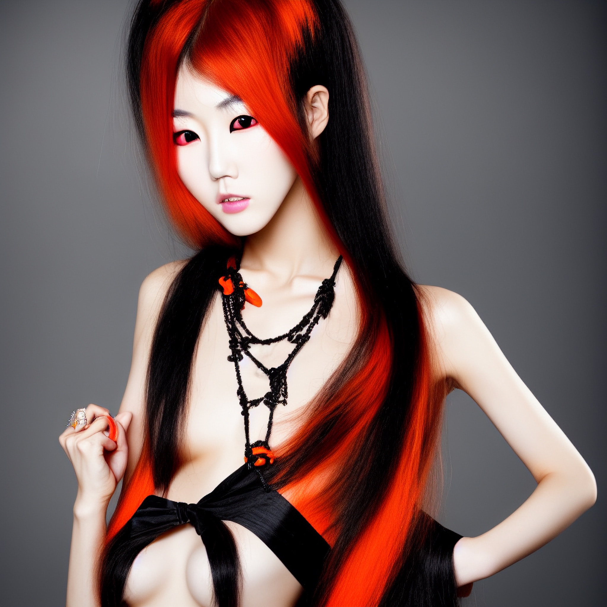 black-orange-hair-korea-style