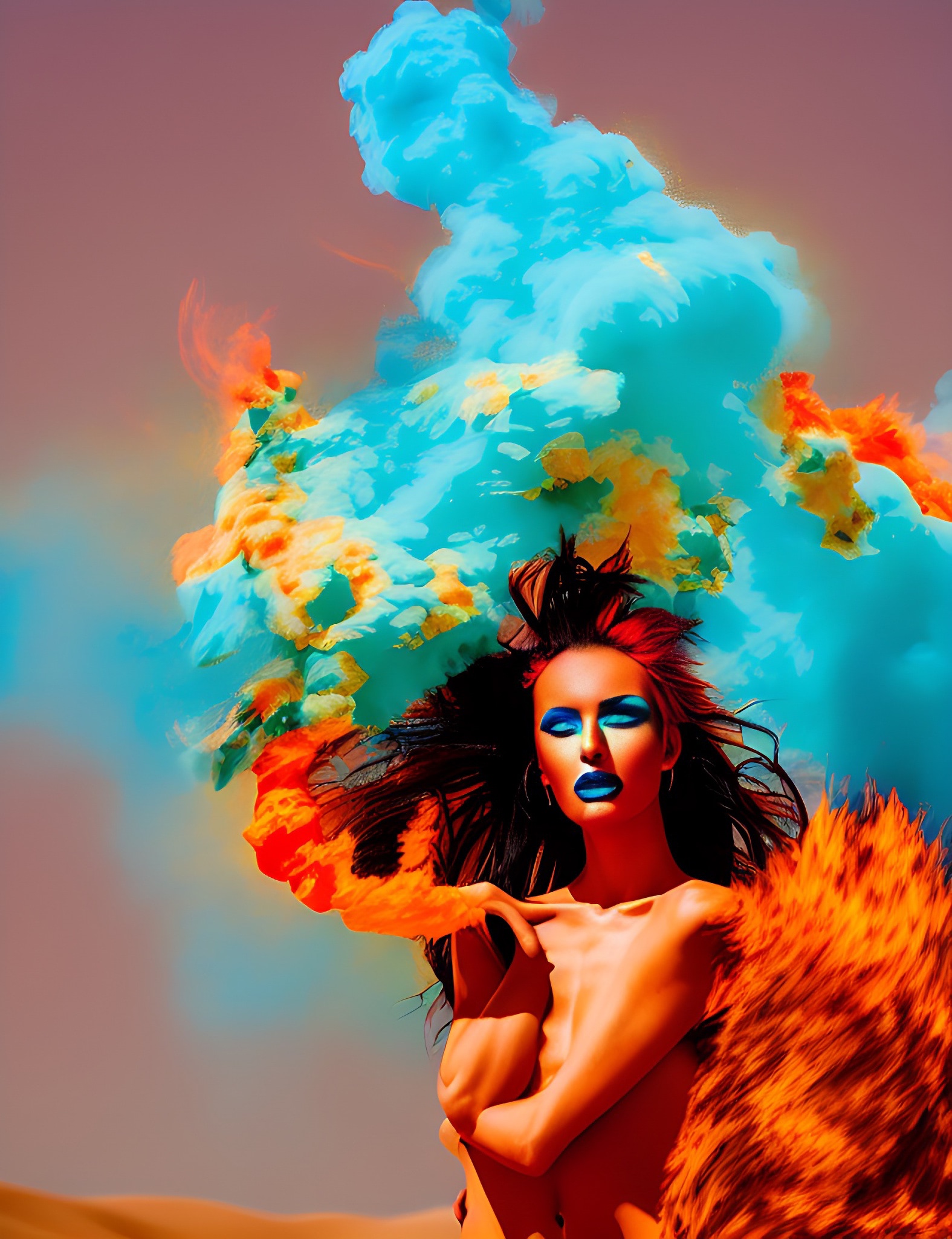digital-art-spanish-model-colorful-smoke-4