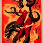 dragon-fire-woman-poster-design-vintage-1