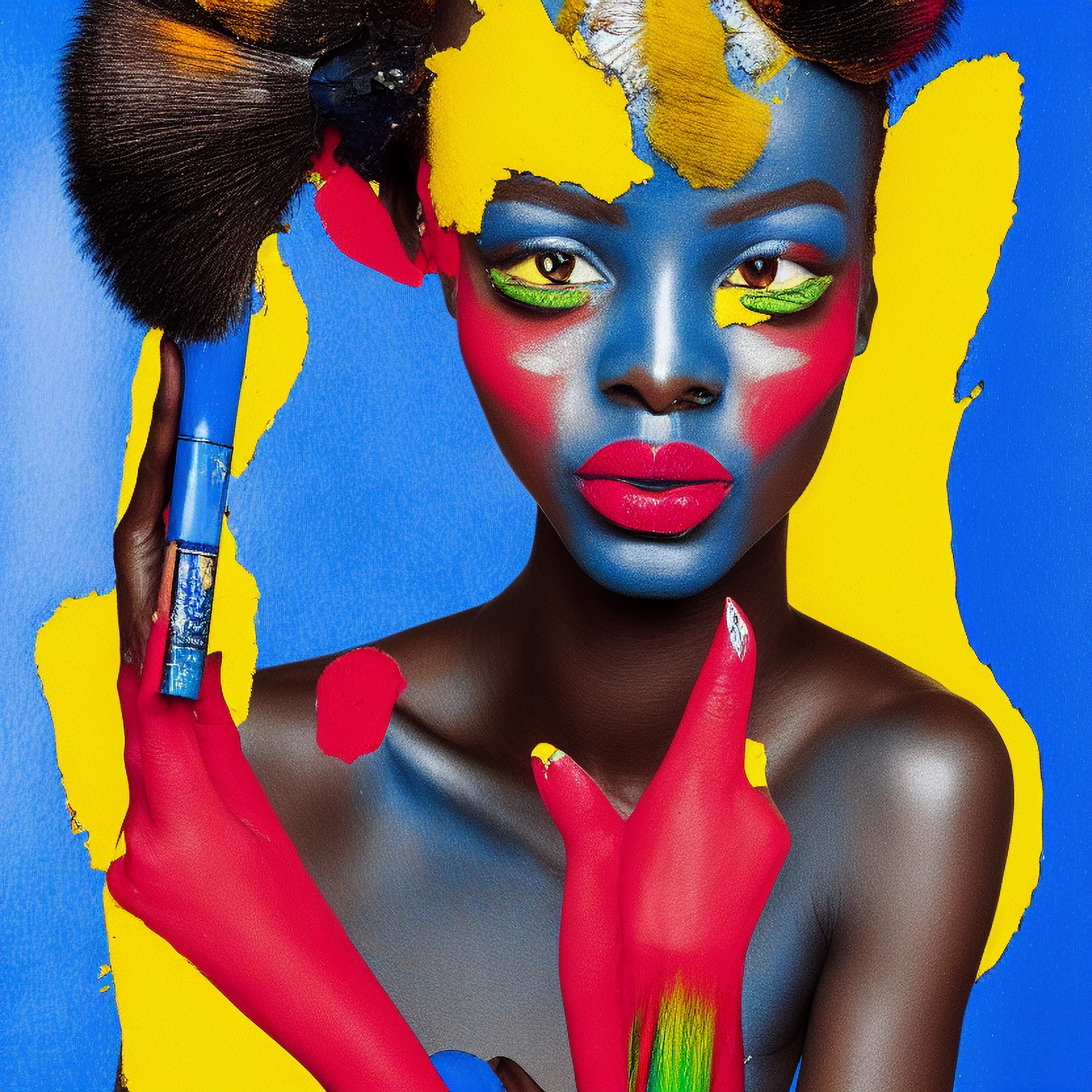 intense-color-painting-cubism-african-model-1