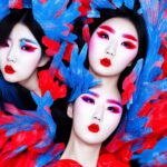 korean-influencer-chinese-dress-red-blue-1