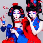 korean-influencer-chinese-dress-red-blue-2