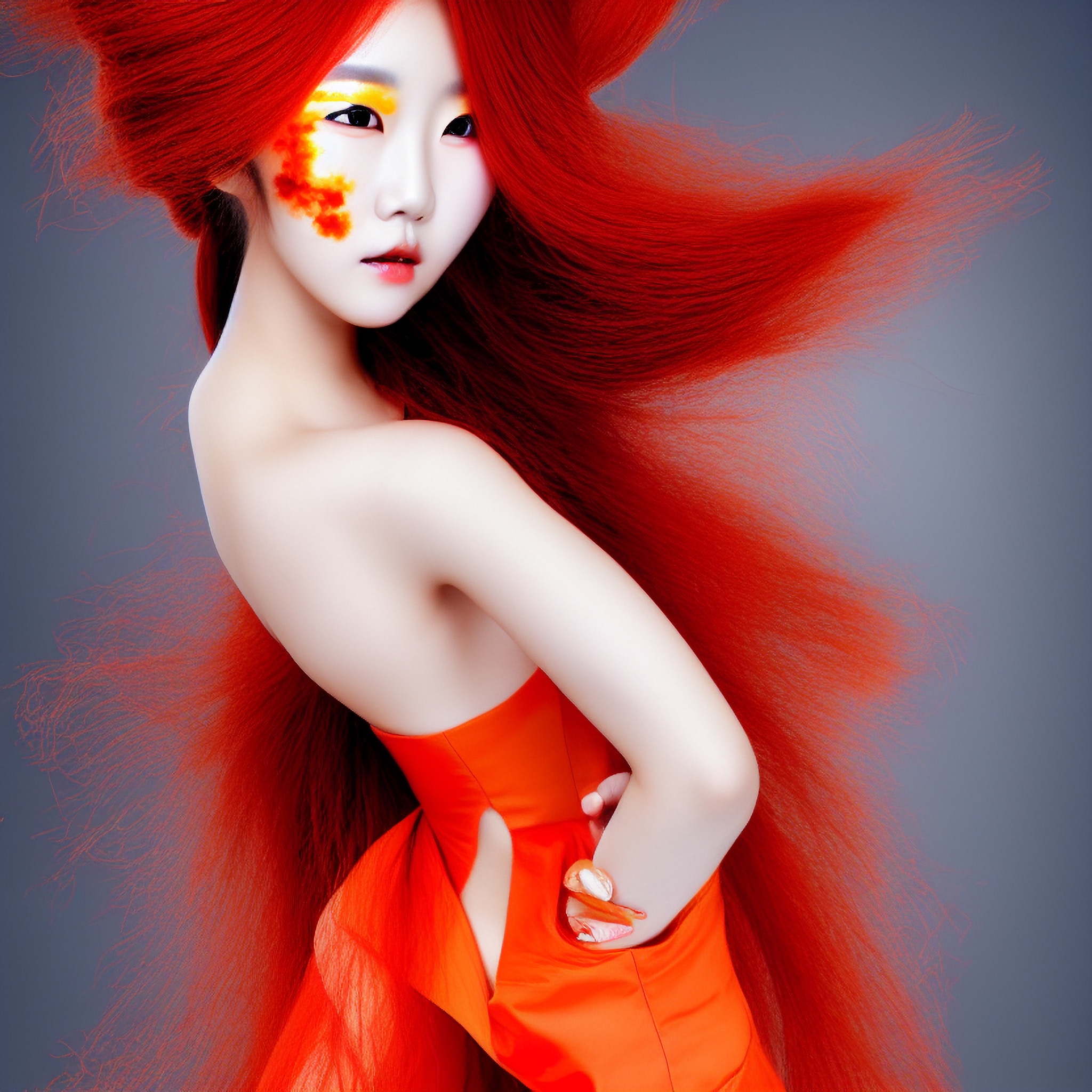 korean-model-orange-hair-wild-2