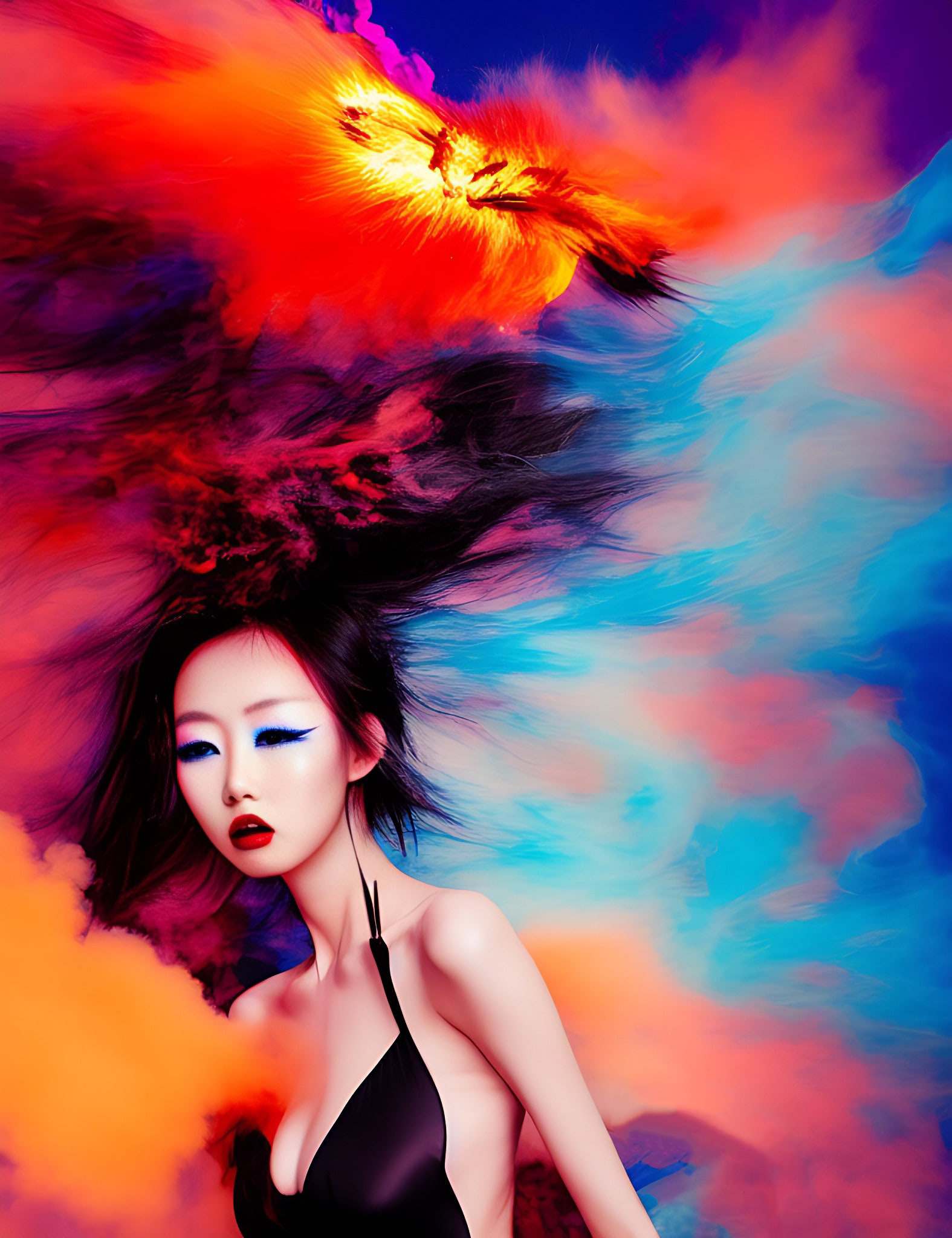 model-colorful-smoke-fire-desert-3