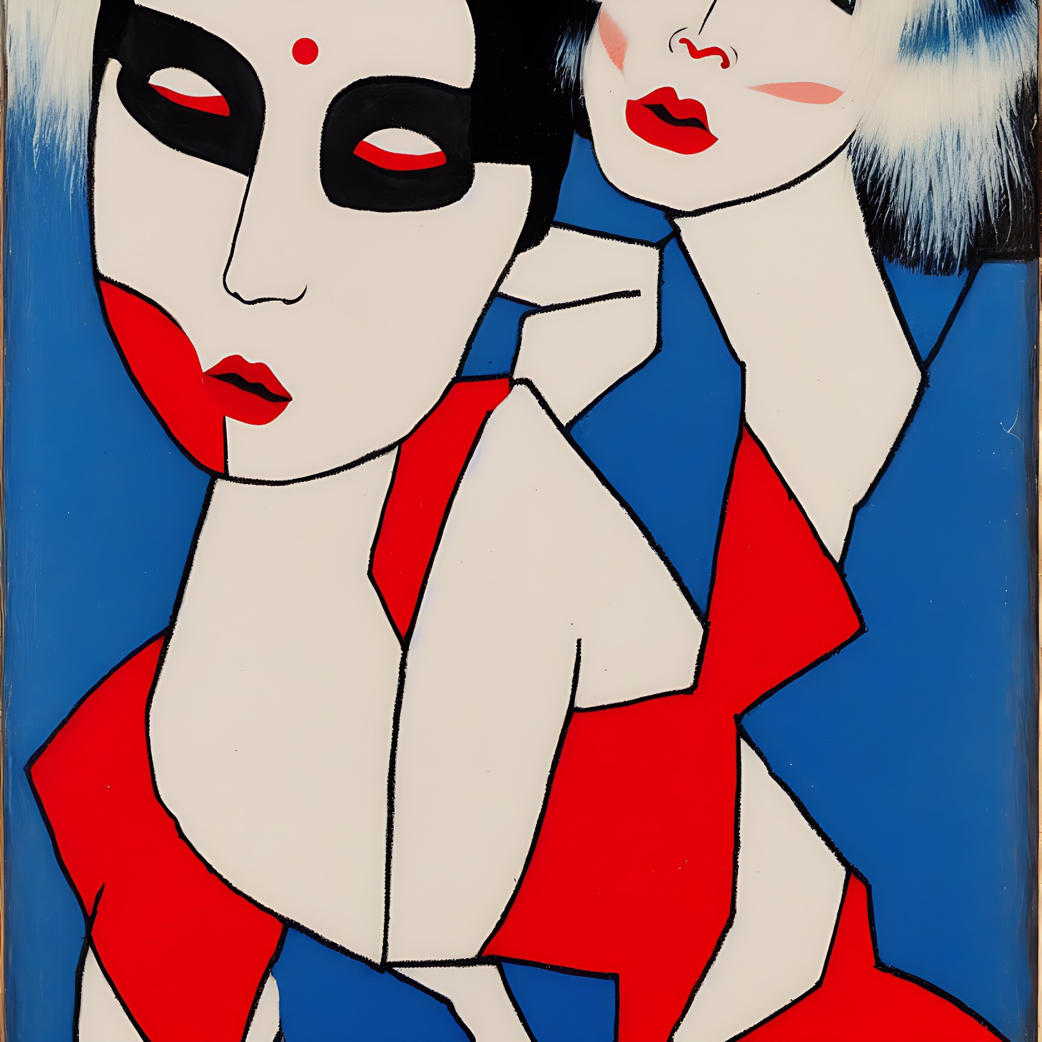 painting-bauhaus-faces-red-blue-black-1