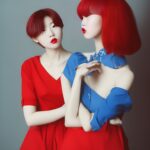 portrait-red-long-hair-korean-model-3