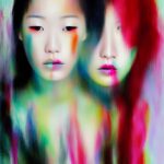 smeared-color-face-portrait-japanese-model-1