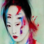 smeared-color-face-portrait-japanese-model-2