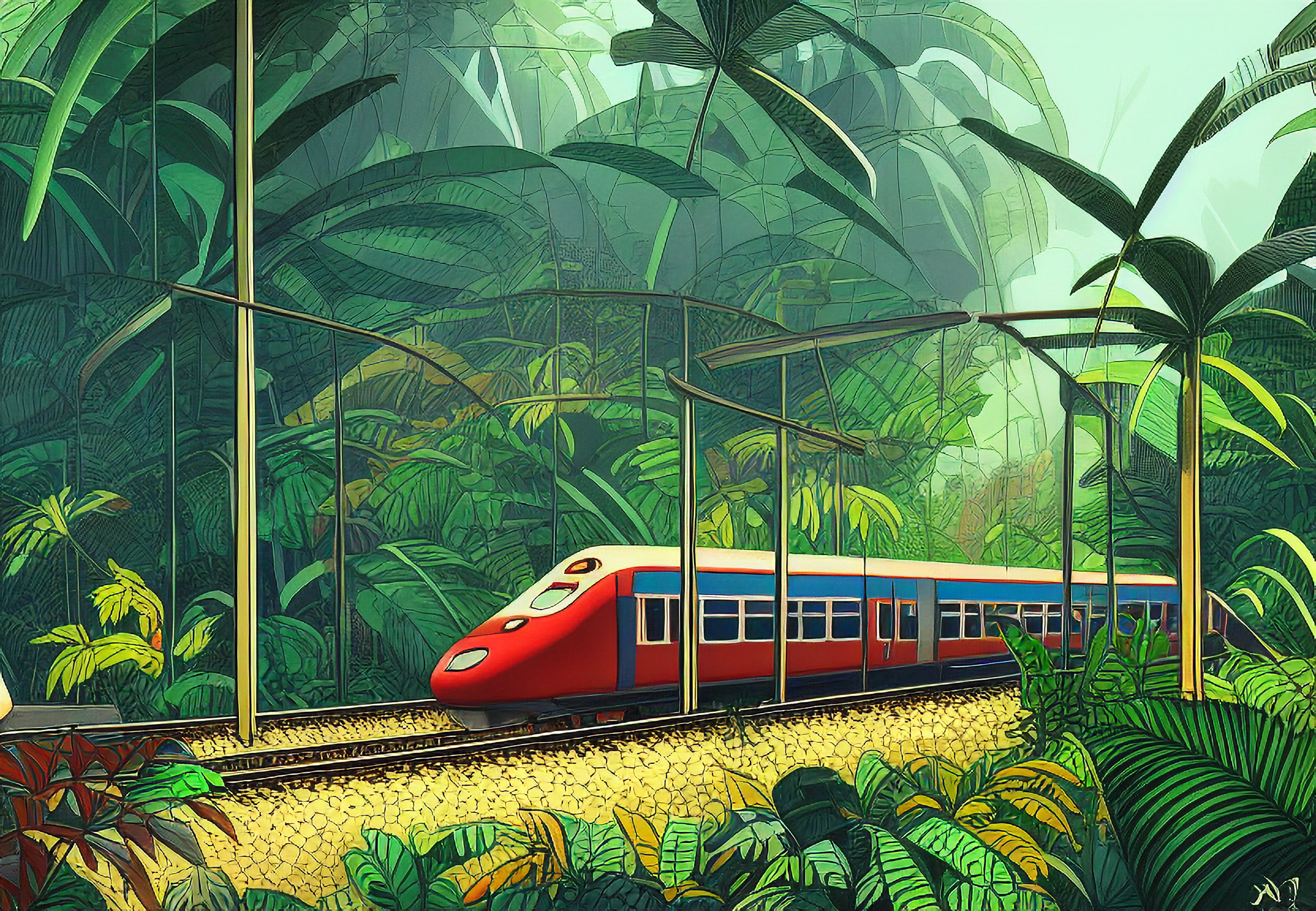 train-jungle-art