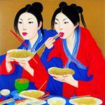 two-girls-eating-ramen-ai-painting