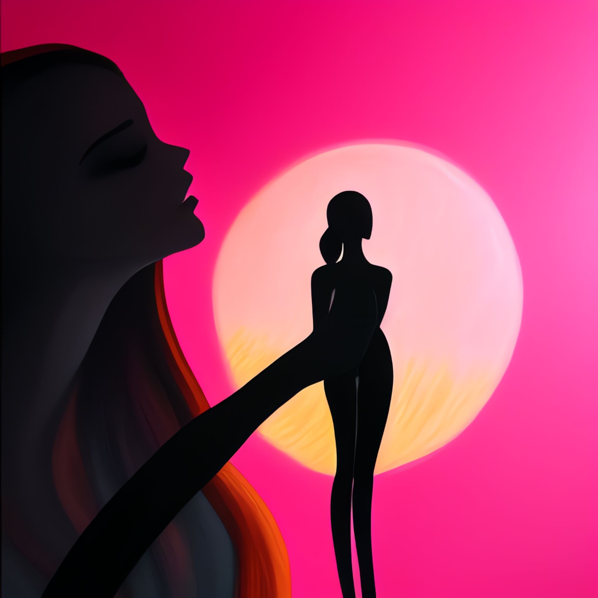 An-artist-dreaming-about-a-woman-walking-in-the-sunset-with-a-humanized-paint-brush-fragile-sexy-ero-qoqi