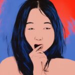 Asian-girl-with-lascivious-look-and-opened-mouth-blue-body-pop-art-mgct