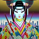 Geisha-in-the-middle-of-the-frame-Neo-Tokyo-lots-of-details-Shusei-Nagaoko-mq9z