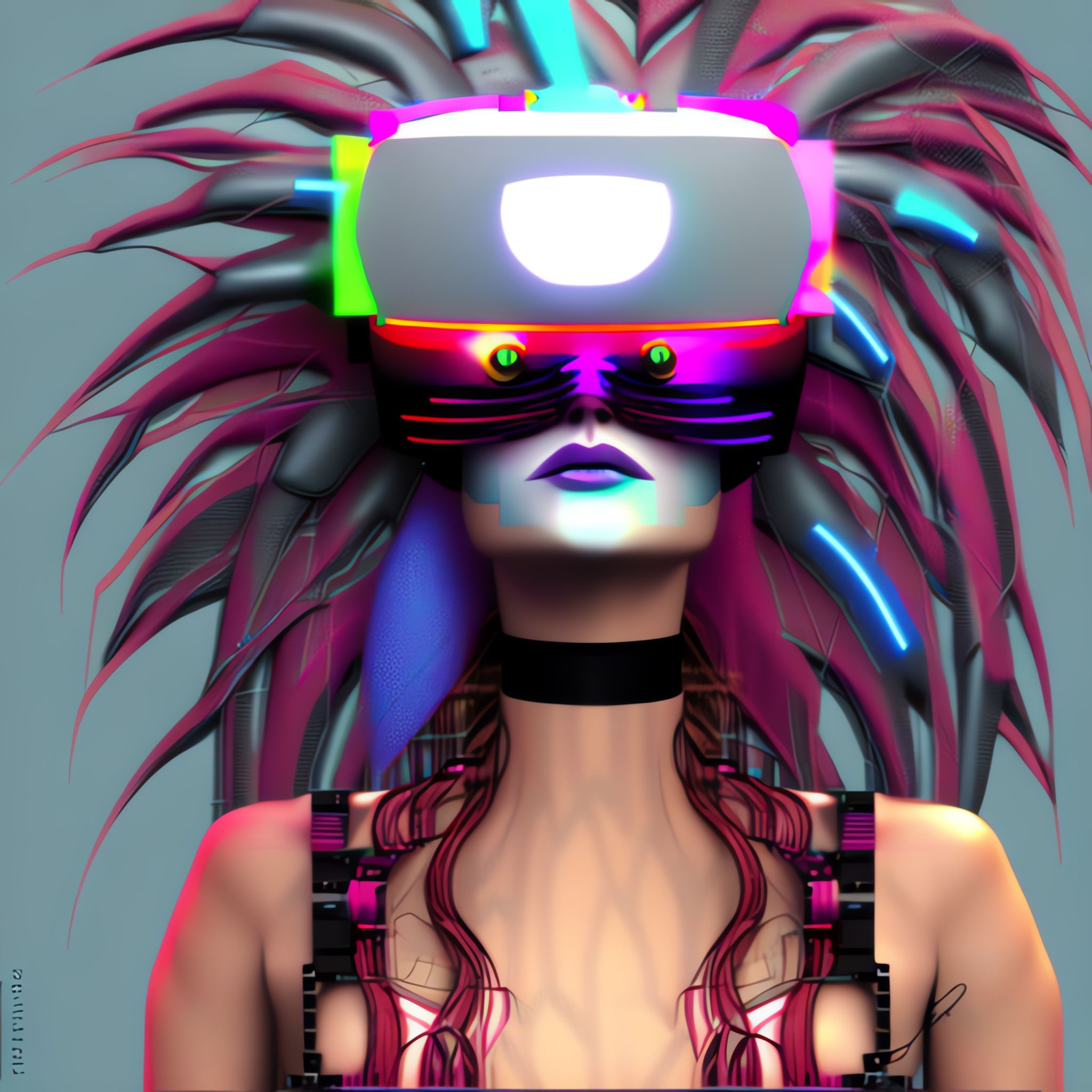 Head-of-girl-with-VR-headset-Wild-hair-colorful-makeup-Metaverse-Oculus-VR-Future-technical-d-c2ad