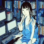 Japanese-girl-on-90s-Computer-Blue-light-on-the-face-close-up-Satoshi-Kon-Anime-Dark-Blue-light-inti-y6cs