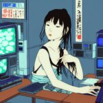 Japanese-girl-on-90s-Computer-Blue-light-on-the-face-close-up-Satoshi-Kon-Anime-Dark-Blue-light-inti-yd6p