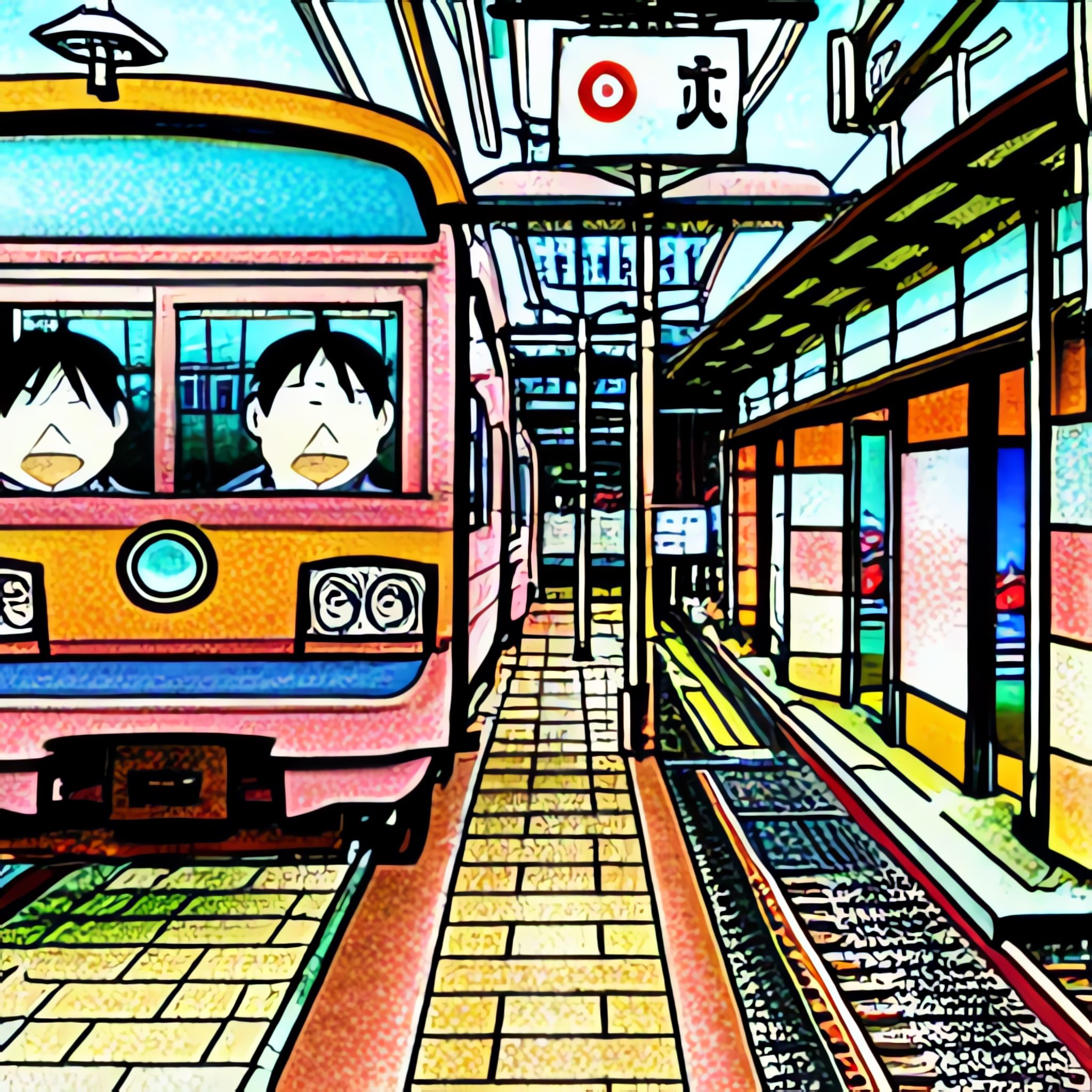 Japanese-street-car-in-train-station-sea-side-town-Manga-Gosho-Aoyama-5w7u