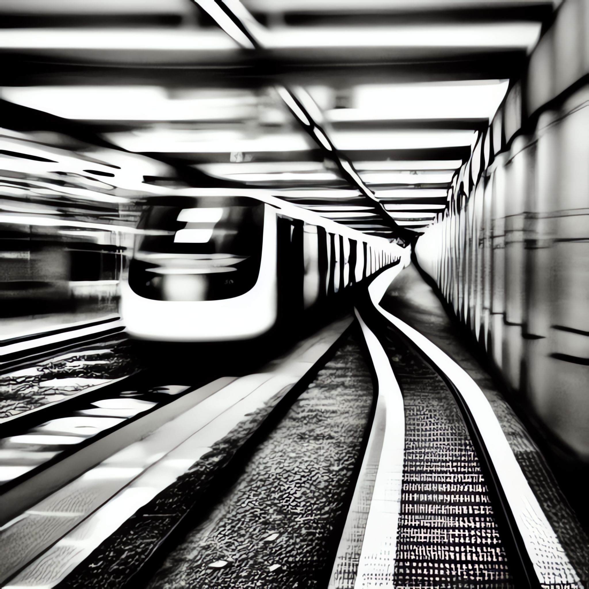 Japanese-train-driving-in-Neo-Tokyo-blured-motion-black-white-manga-m8ku