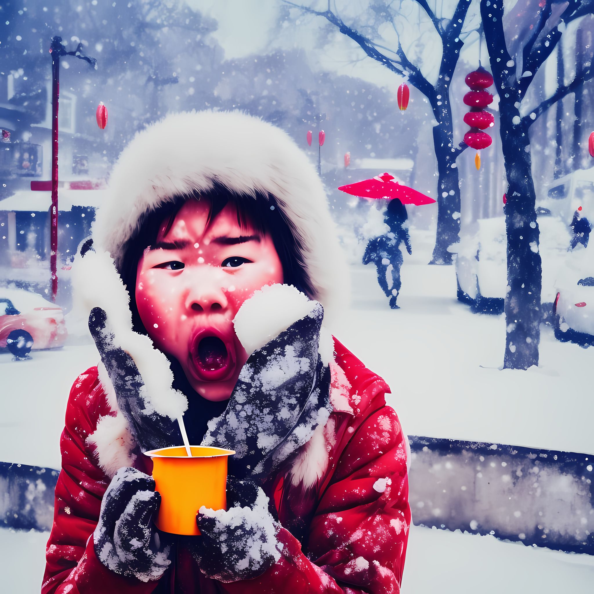 Painting-of-Chinese-food-winter-snow-person-eating-cold-color-sharp-focus-face-focused-trendi-7hz0