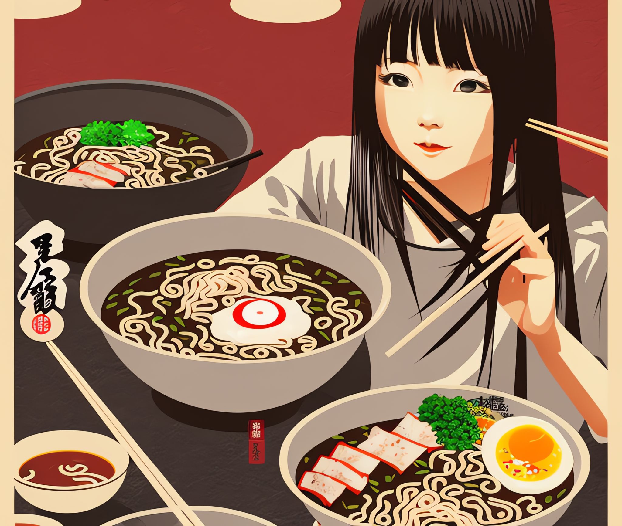 Delicious Anime Ramen Art Print for Sale by langstal  Redbubble