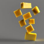 Yellow-piece-of-butter-3d-cgi-art-Japanese-mono-color-background-8k-photography-e2oq