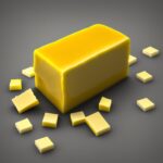 Yellow-piece-of-butter-3d-cgi-art-mono-color-background-wcqc