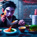 painting-of-Northern-Chinese-food-winter-person-eating-sharp-focus-face-focused-trending-on-Art-au8f