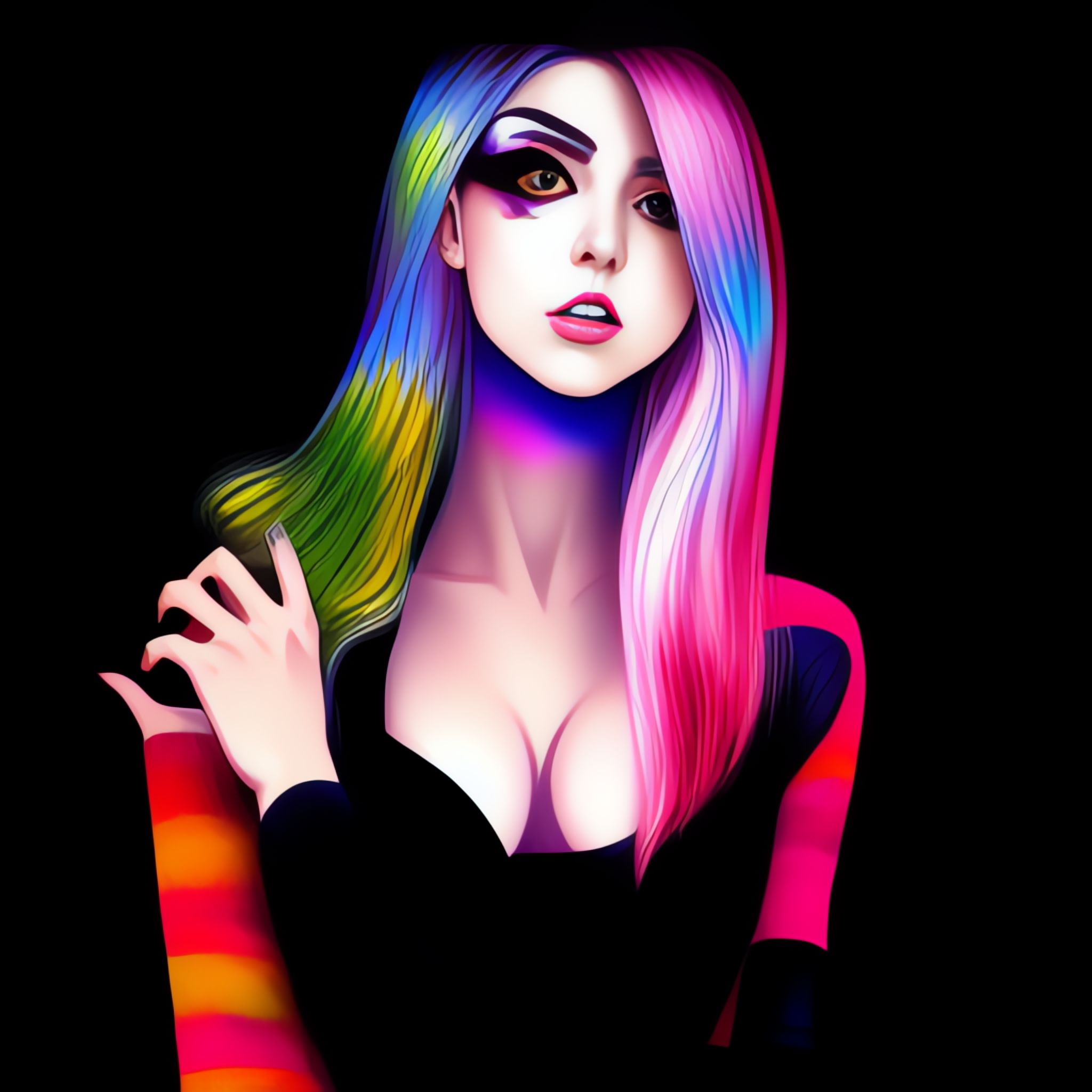 portrait-of-a-girl-with-colorful-hair