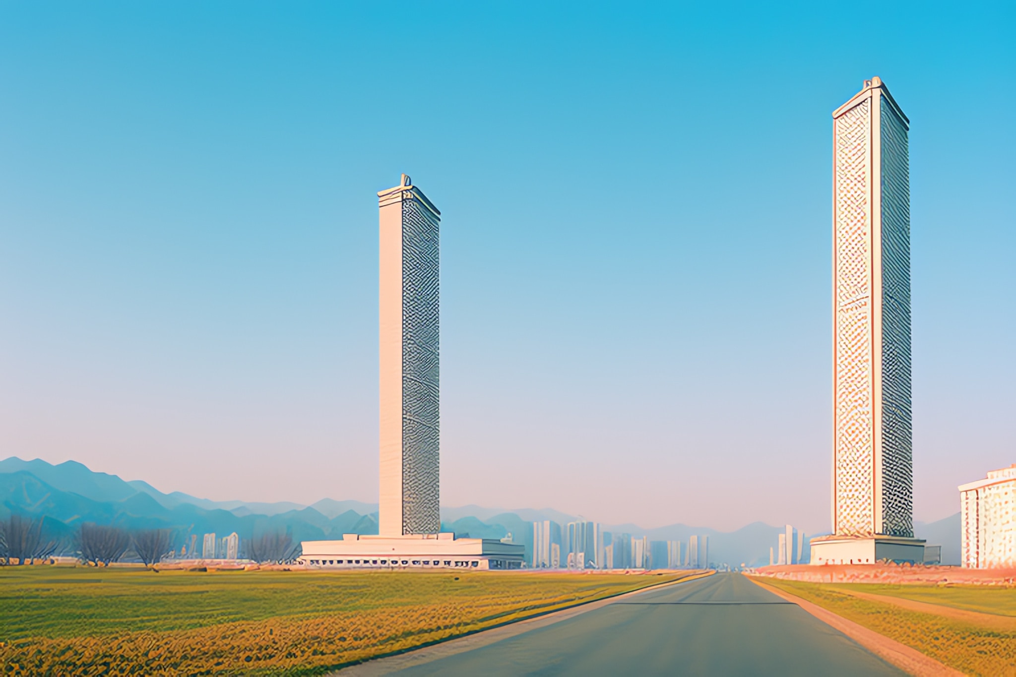 Melting-tower-in-Pyongyang-tower-center-of-6tvl