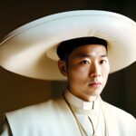 Photo-of-Korean-priest-Moody-Lighting-Hasselblad-mauv