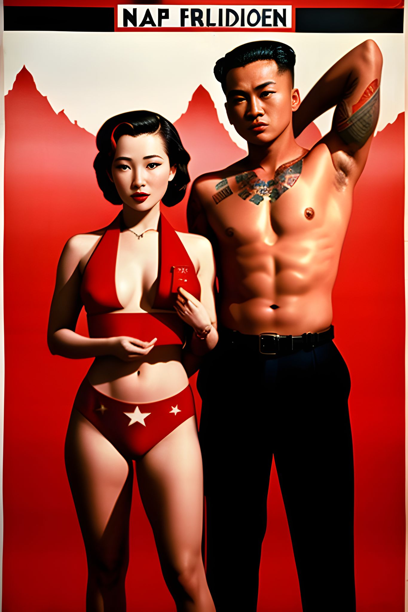 Two-people-North-Korean-topless-man-with-tattoos-ayx1