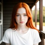 a-portrait-of-a-redhead-freckles-girl-outside-white-shirt