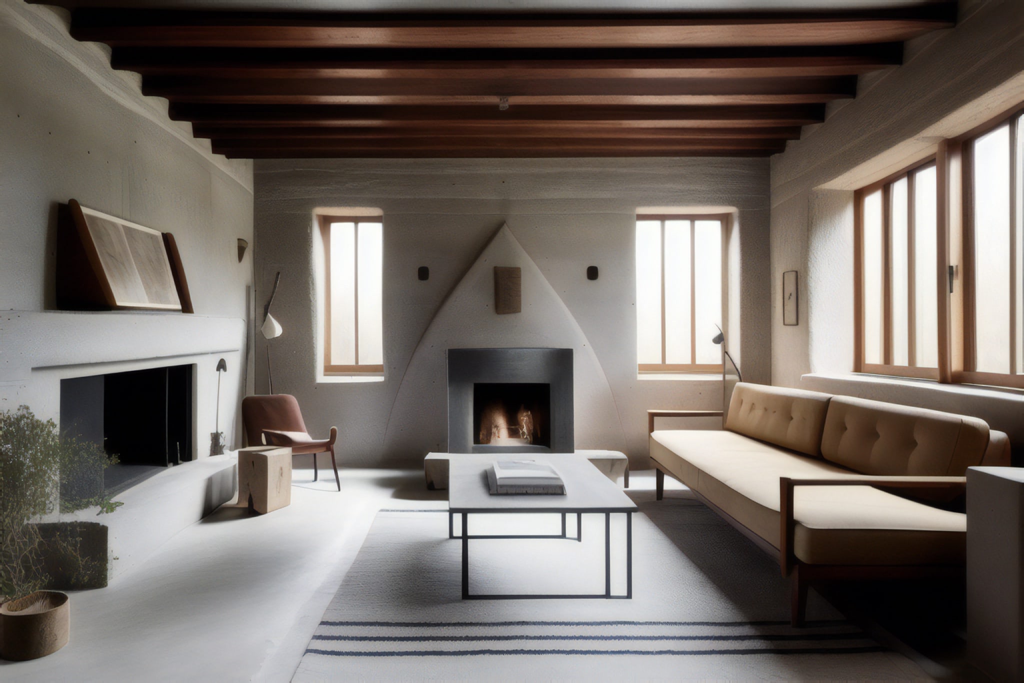 contemporary-living-room-with-fireplace-architecture