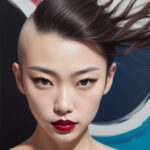 Portrait-of-Japanese-model-with-smeared-lipstick-omcr