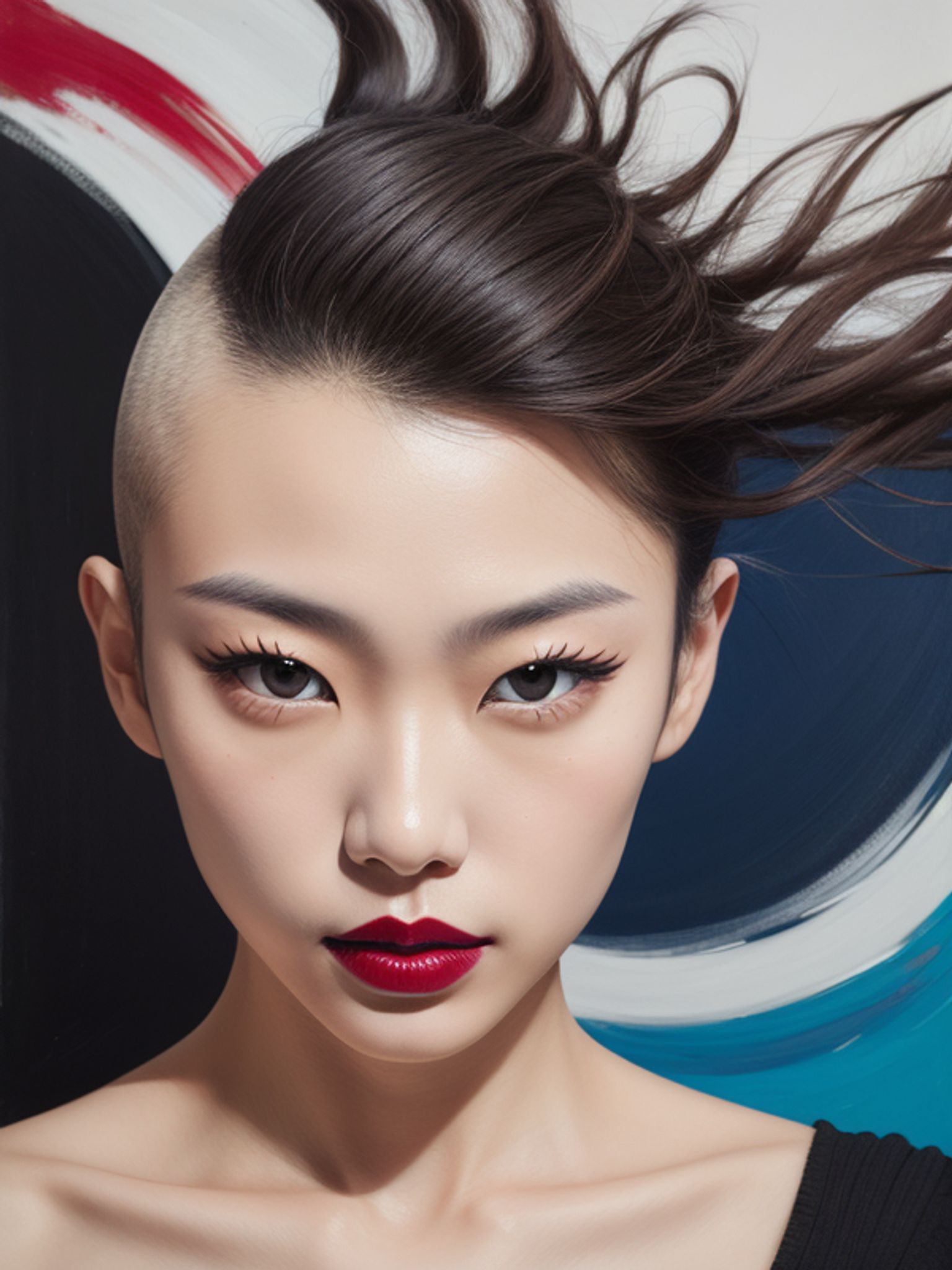 Portrait-of-Japanese-model-with-smeared-lipstick-omcr