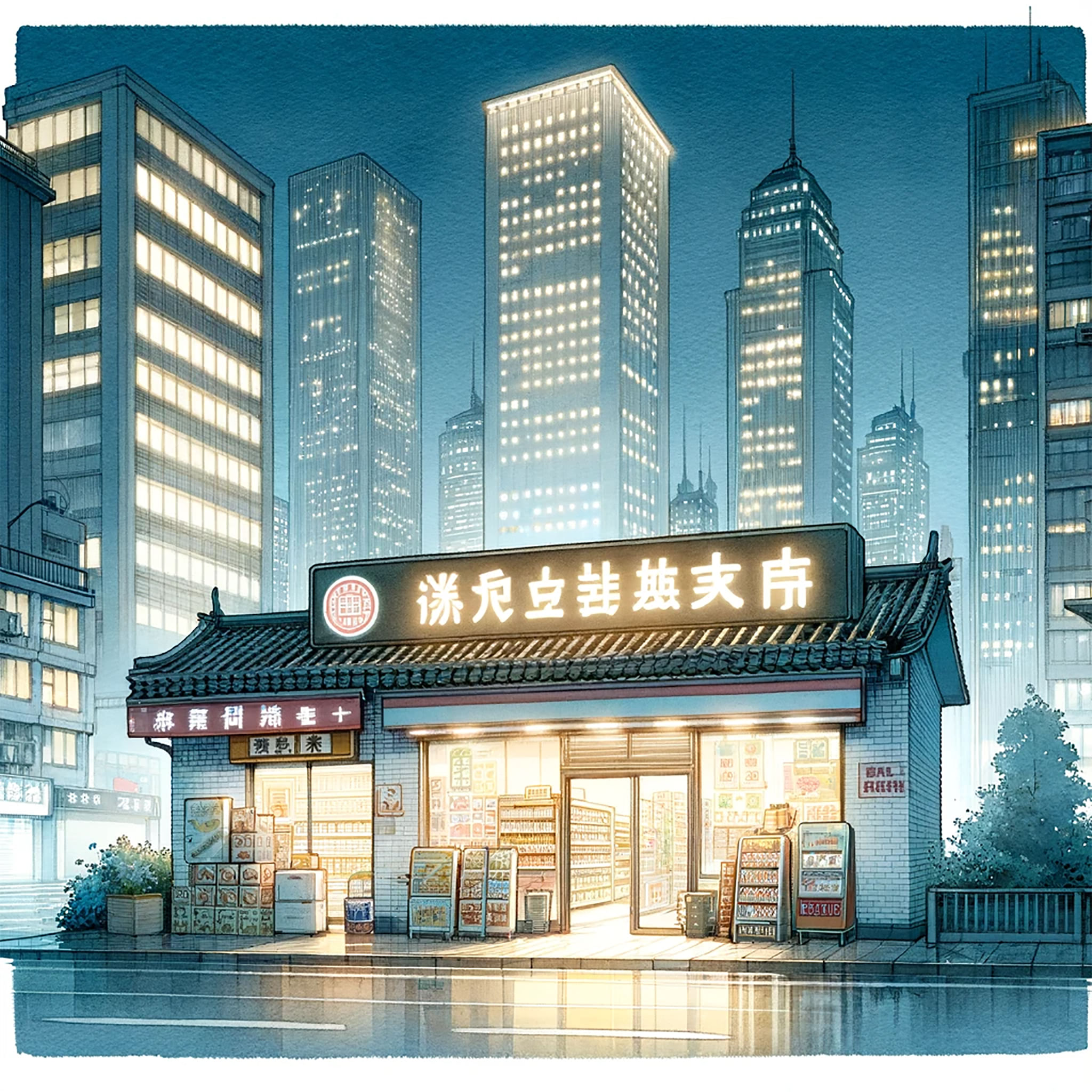 night-big-city-store