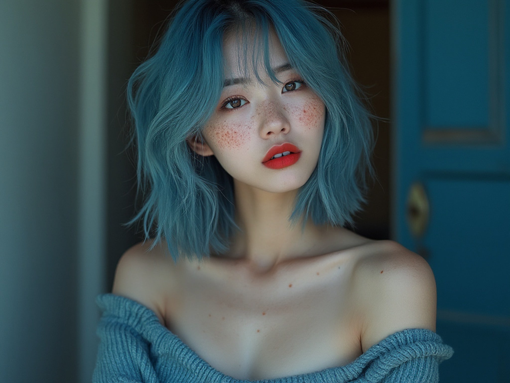 asian-blue-hair-portrait