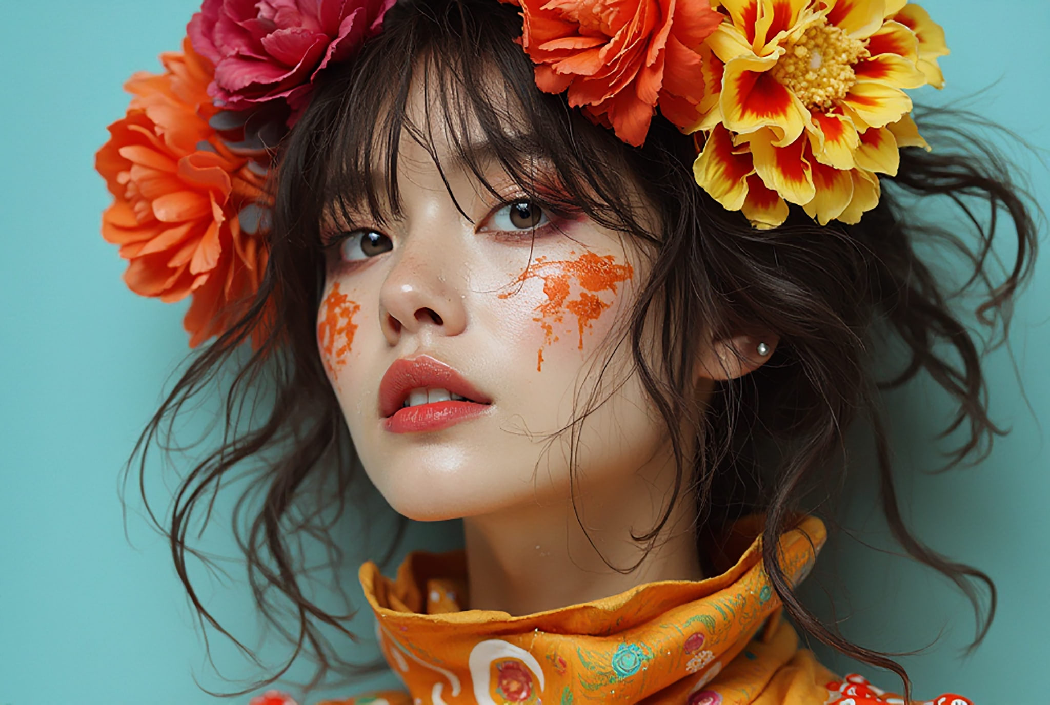 orange-flower-girl