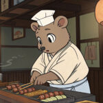 anthropomorphic-quokka-working-yakitori