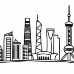 simple-line-art-of-the-skyline-of-shanghai-