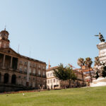 Palácio da Bolsa and Pedro IV of Portugal monument in Porto, Portugal.